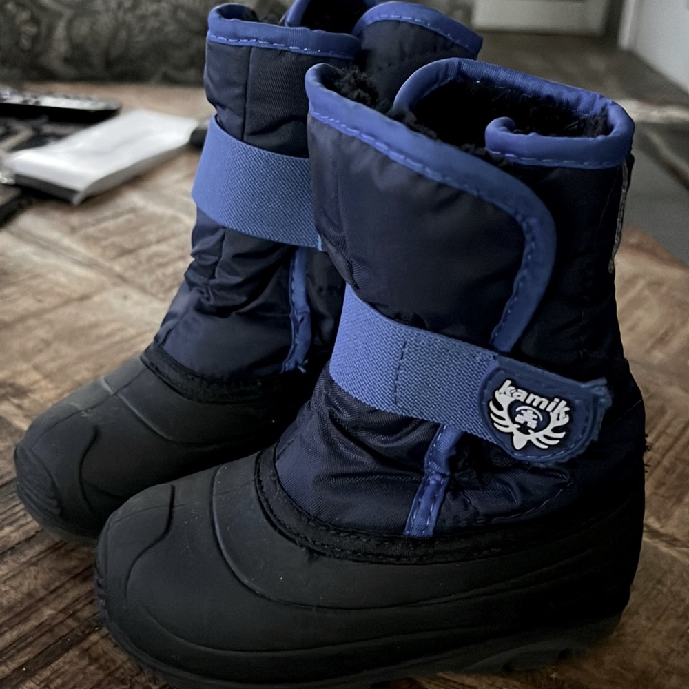 Kamik Kids' Black and Blue Snow Boots